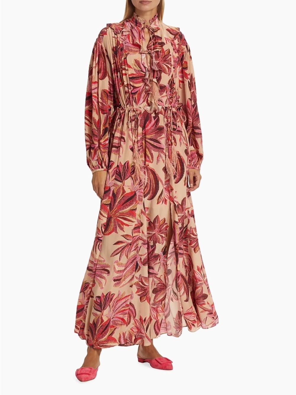 FARM Rio Floral Tapestry V Neck Maxi Dress small